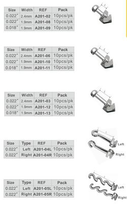 0.018'/0.022' DTC Orthodontic Dental Нержавеющая сталь Скручиваемый крюк короткий длинный или спиральный крюки