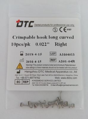 0.018'/0.022' DTC Orthodontic Dental Нержавеющая сталь Скручиваемый крюк короткий длинный или спиральный крюки